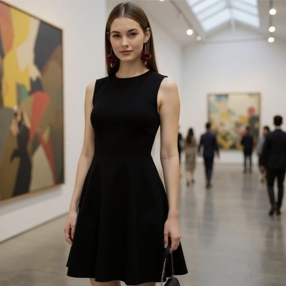 Kate Spade Black Fit & Flare Dress | Bow-Back Sleeveless Cocktail Classic 4 NWT - Picture 1 of 12
